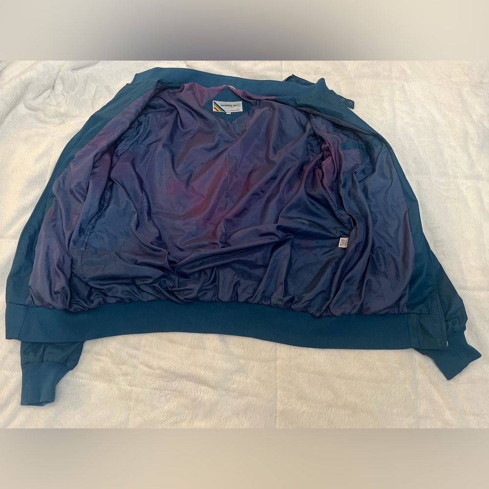☮️ Vintage 1980’s Members Only Teal Racer Jacket – Rainbow Tag - Made in Korea - Picture 7 of 7